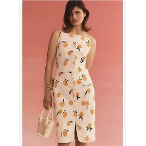 MAEVE BY anthropologie Dylan Mierzwinsky Orange Print Sleeveless Dress size M